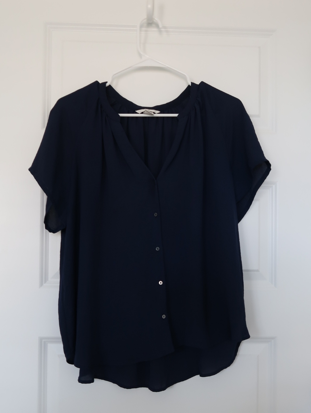 H&M Navy Blue Blouse With Buttons Size 12